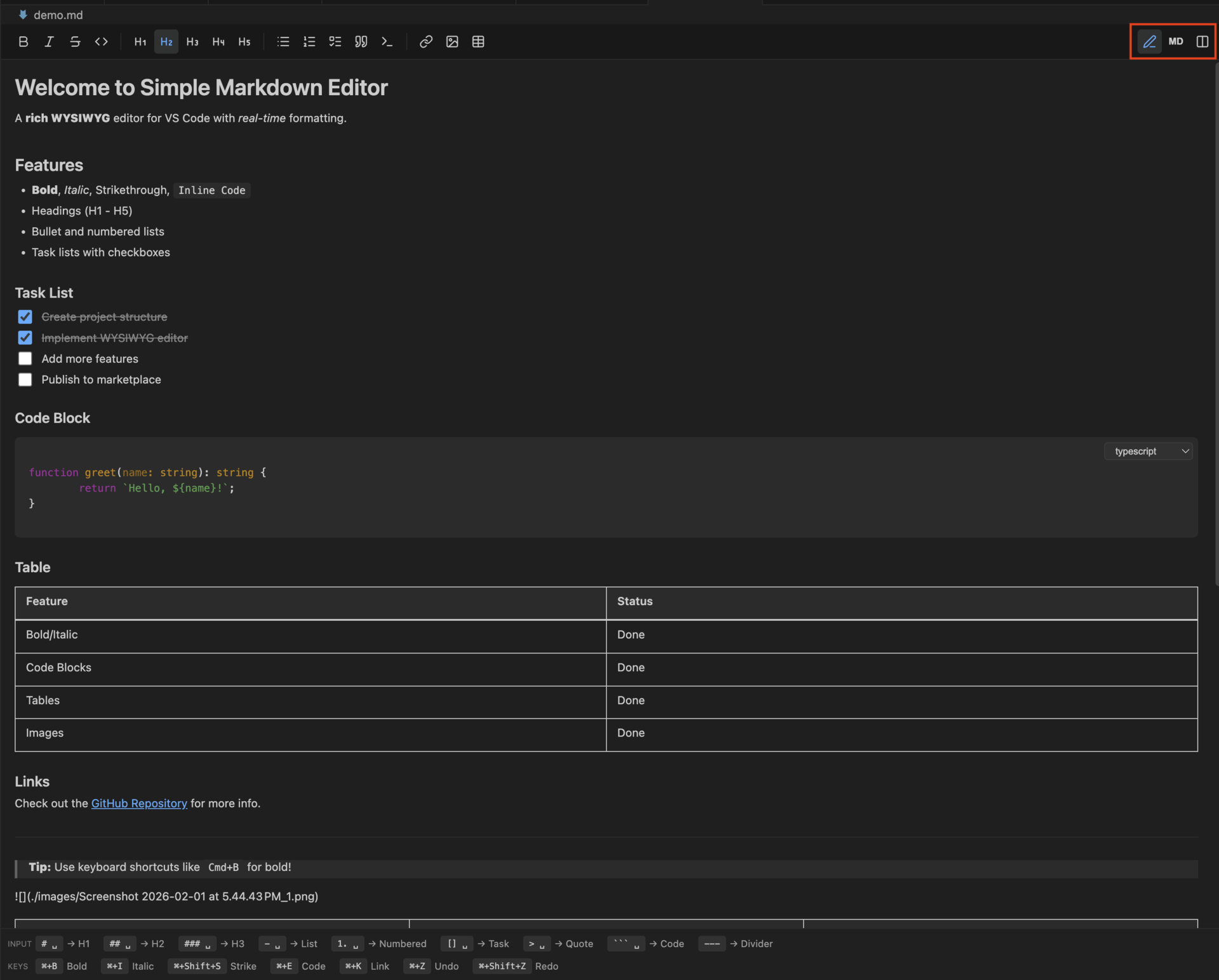 Simple Markdown Editor 2